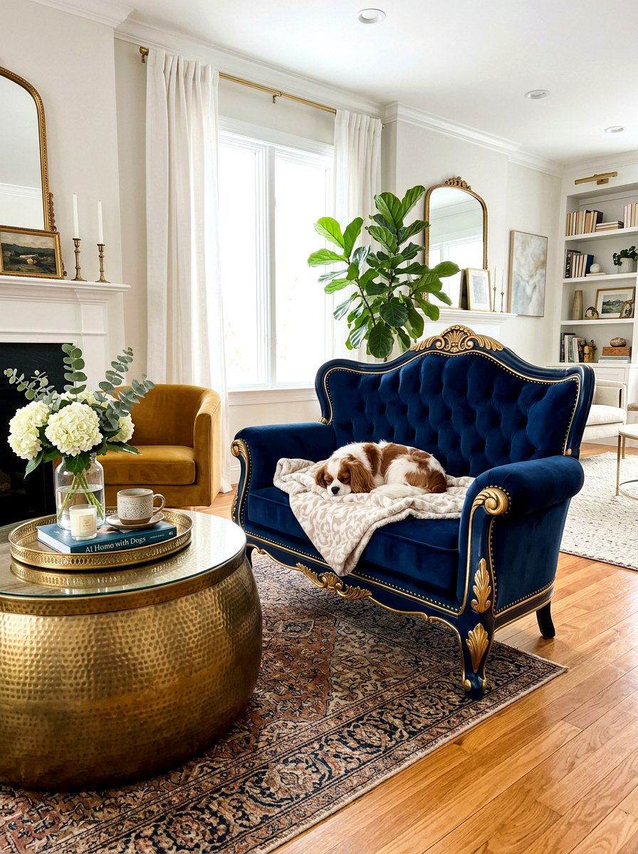 Velvet Dog Sofa - 30 pet basket styling ideas
