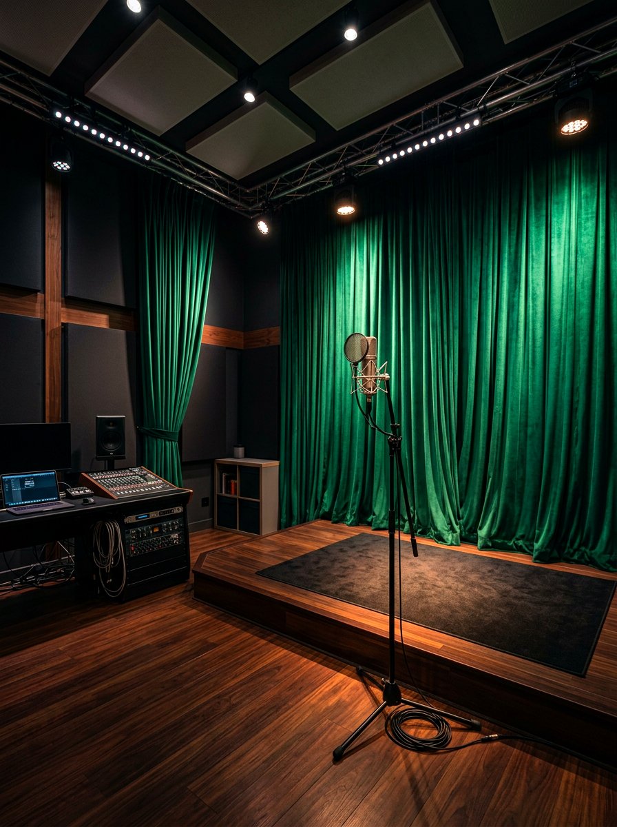 Velvet Drape Set - 30 home studio backdrop ideas
