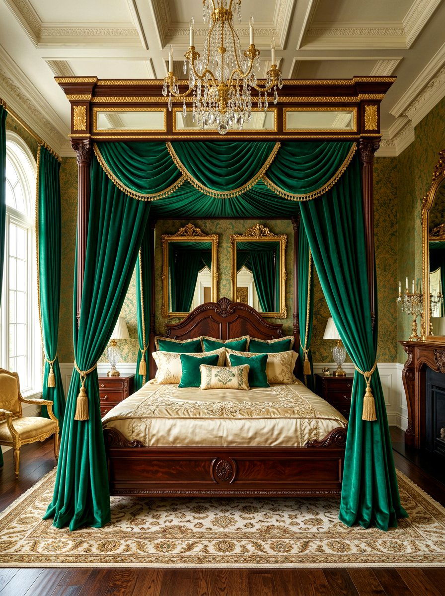Velvet Drapery Canopy Bed - 30 romantic canopy bedroom ideas