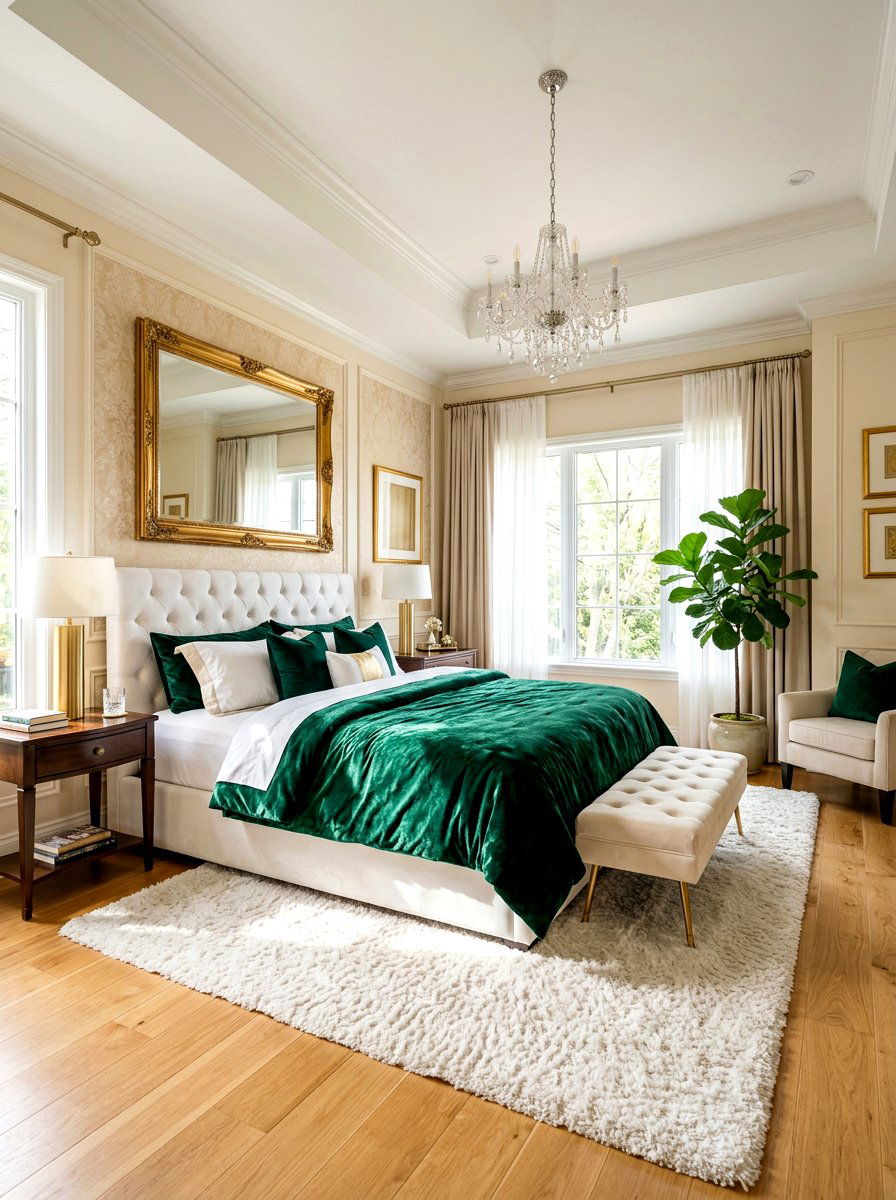Velvet Duvet Accent - 30 hotel duvet bedroom ideas