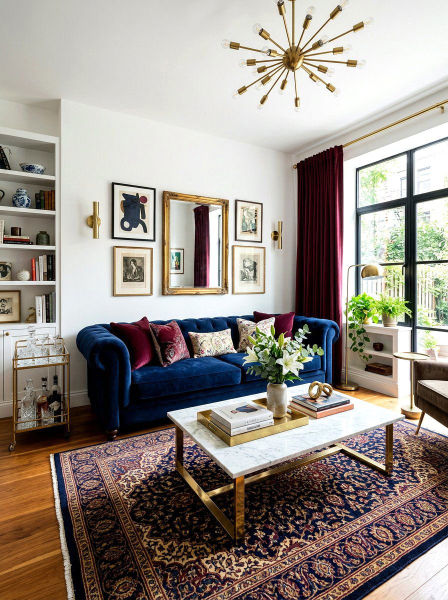 Velvet Eclectic Living Room - 30 eclectic living room ideas