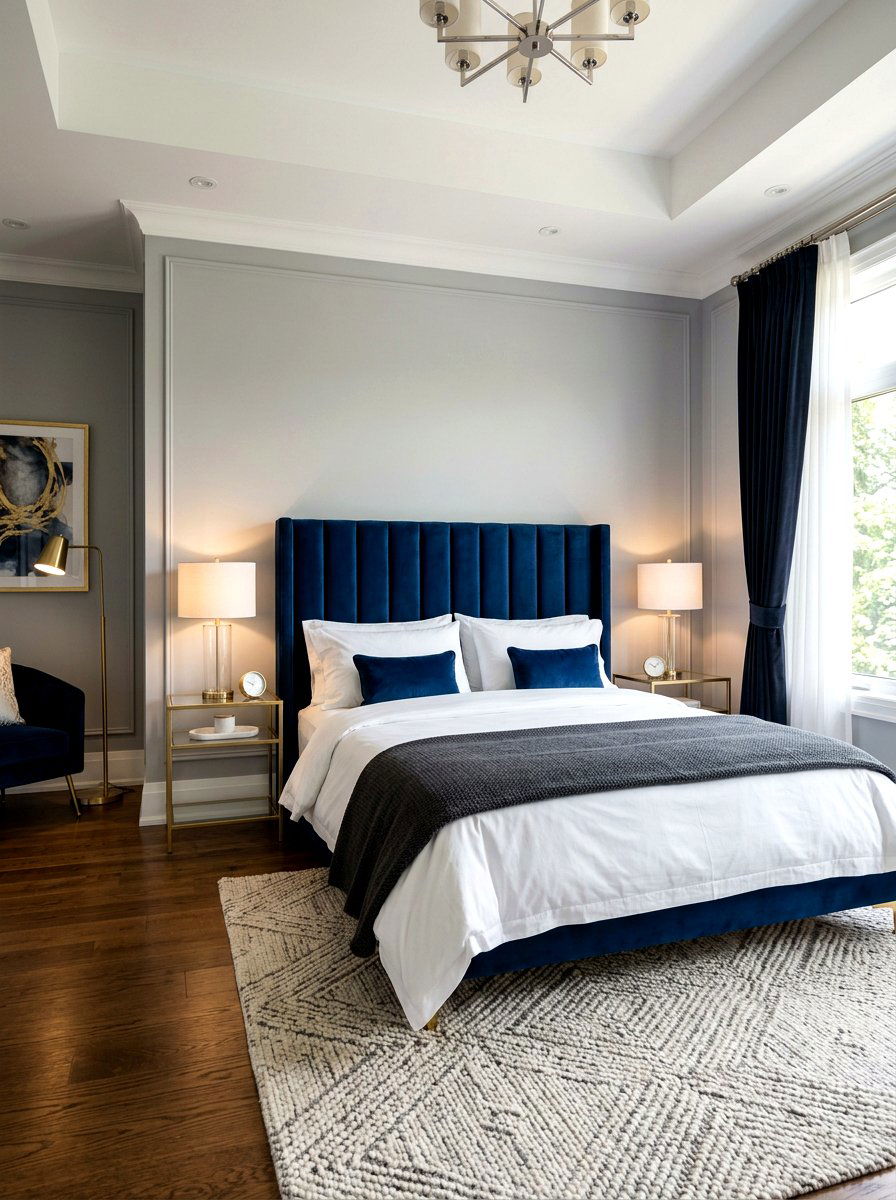 Velvet Fluted Headboard - 30 fluted headboard ideas