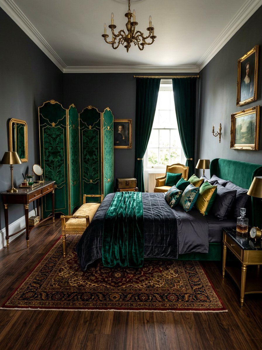 Velvet Folding Screen - 30 folding screen ideas