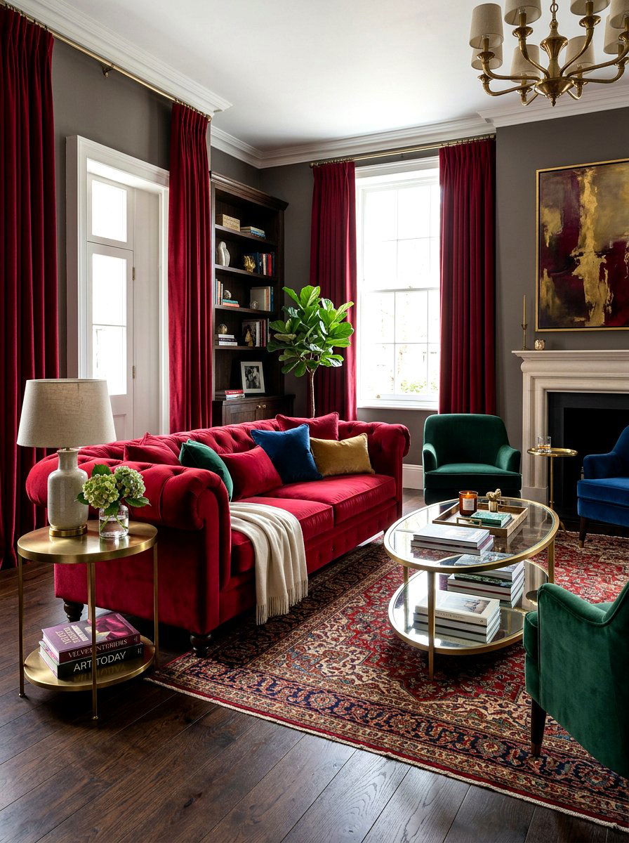 Velvet Furniture Sitting Room - 30 sitting room ideas