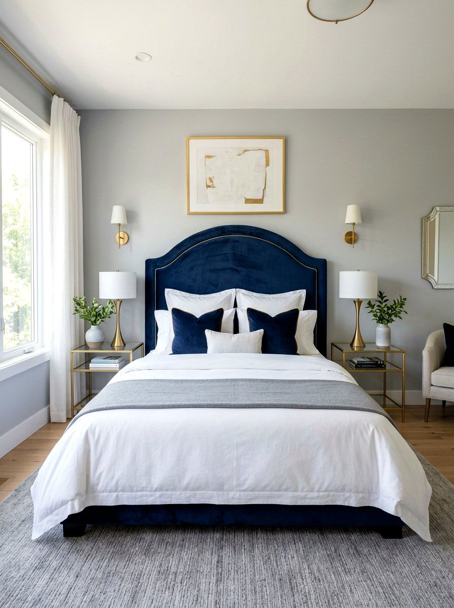 Velvet Headboard Bedroom - 30 European bed styling ideas