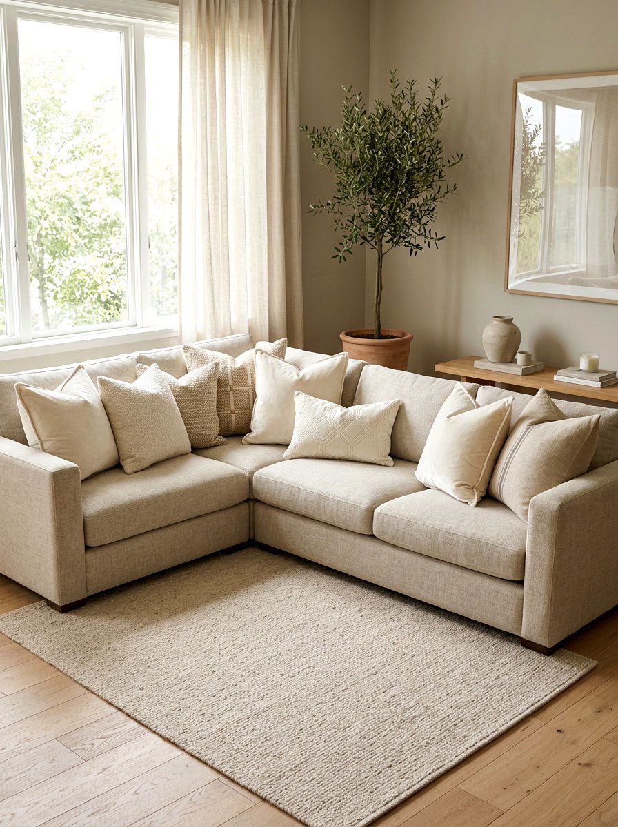 Velvet Ivory Pillows - 30 neutral holiday decor ideas