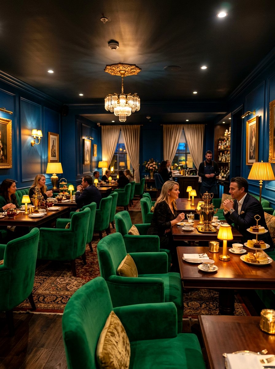 Velvet Jewel Tone Tea Room - 30 English tea room ideas