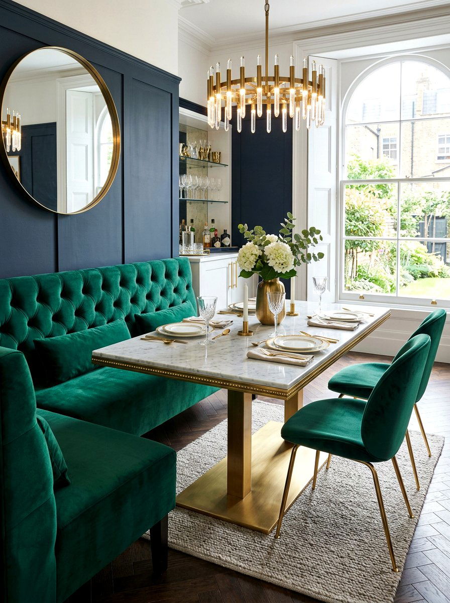 Velvet Kitchen Banquette Bench - 30 breakfast banquette kitchen ideas