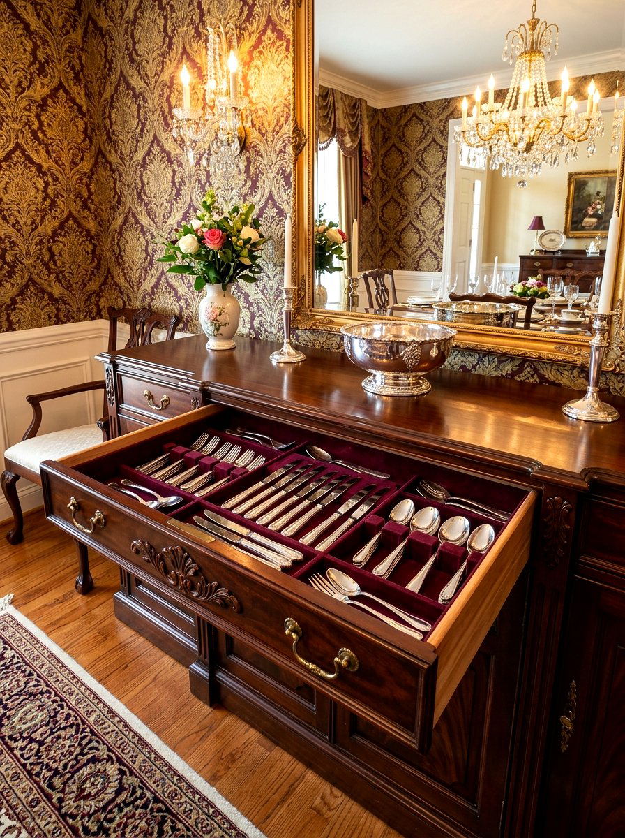 Velvet Lined Silverware Tray - 30 utensil drawer ideas