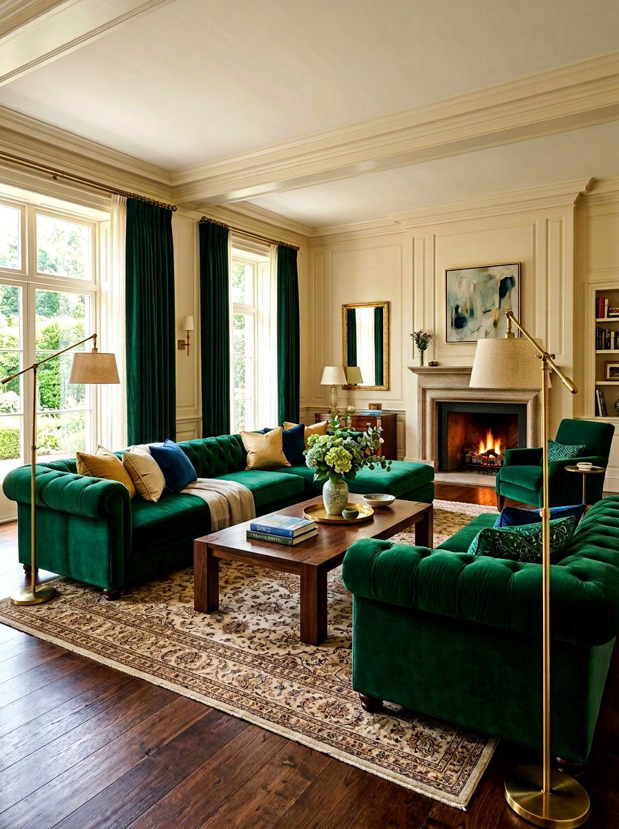 Velvet Living Room - 30 cozy living room ideas