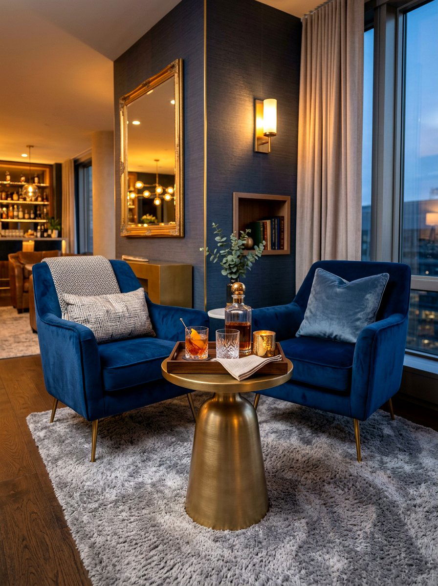 Velvet Lounge Beverage Nook - 30 home aperitif corner ideas