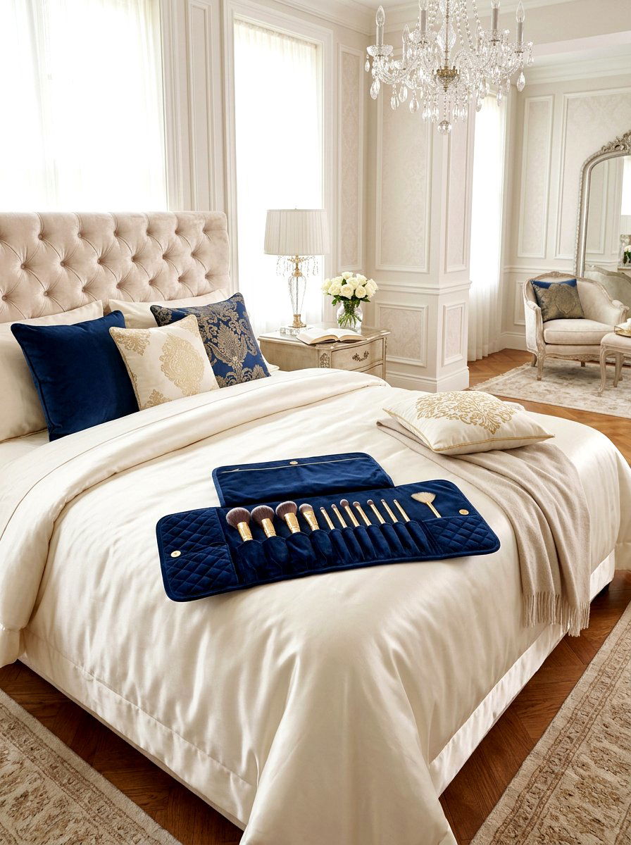 Velvet Makeup Brush Wrap - 30 makeup brush storage ideas