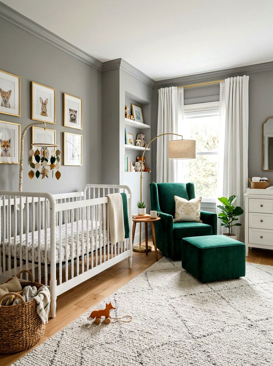 Velvet Nursery Chair - 30 luxe baby room ideas