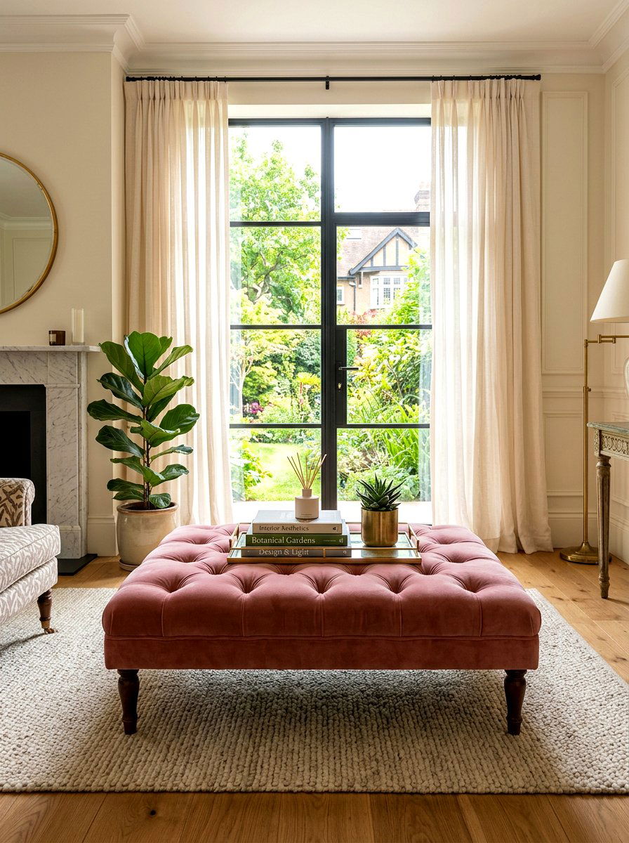 Velvet Ottoman Bench - 30 living room furniture ideas