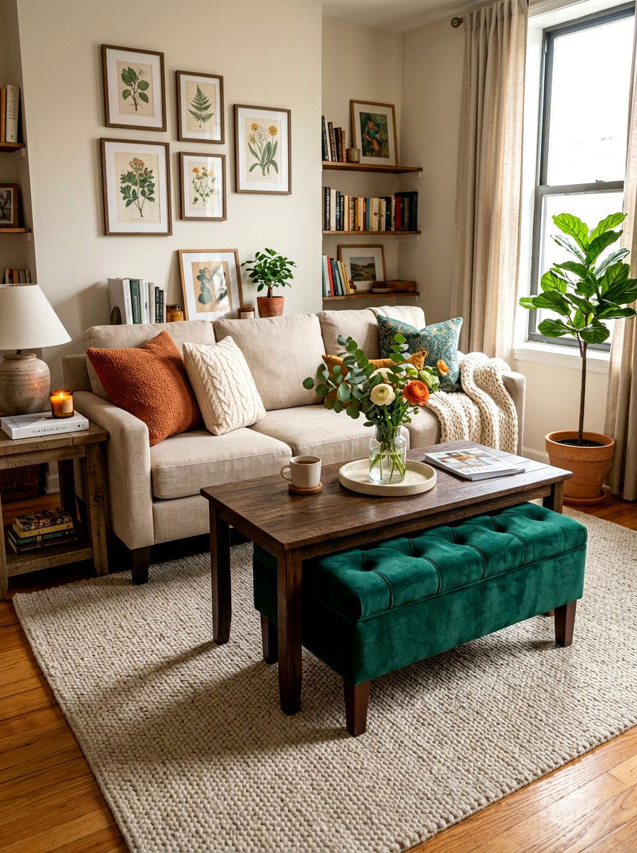 Velvet Ottoman Nesting Coffee Table - 30 nesting coffee table ideas