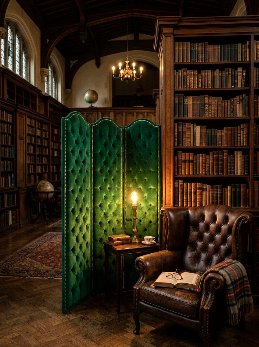 Velvet Paneled Screen - 30 freestanding screen divider ideas