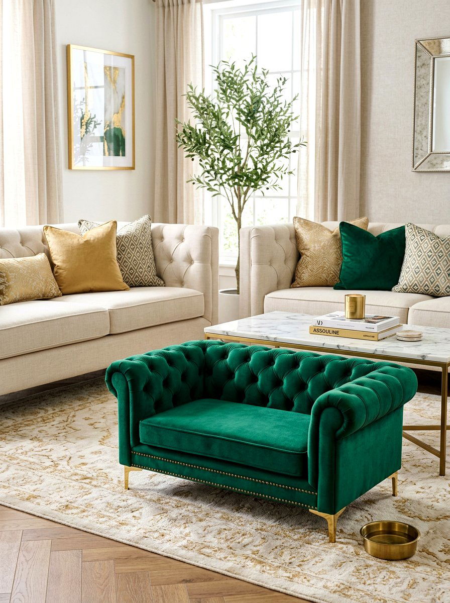 Velvet Pet Sofa In Living Room - 30 pet nook living room ideas