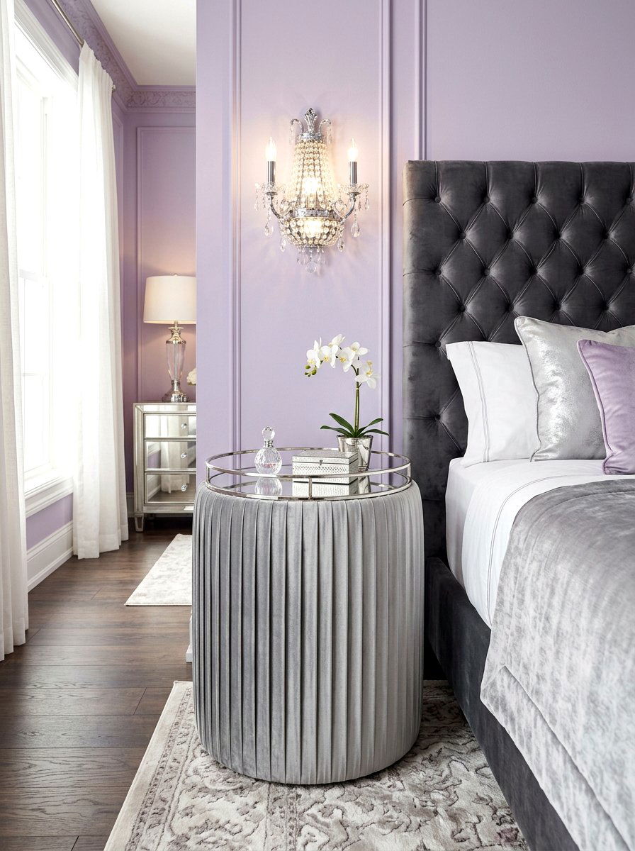 Velvet Pleated Side Table - 30 fabric covered side table ideas