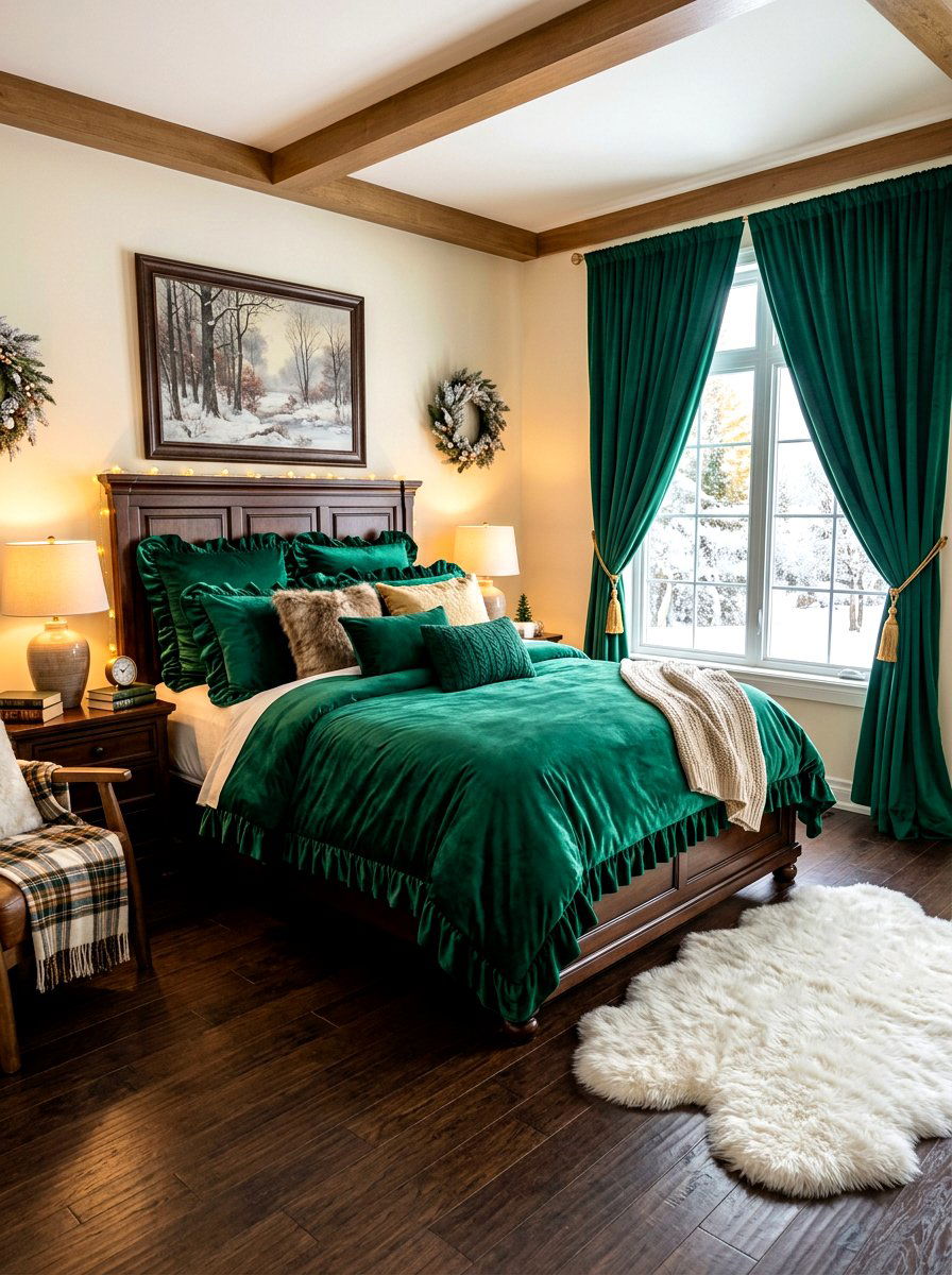 Velvet Ruffled Bedding - 30 ruffled bedding bedroom ideas