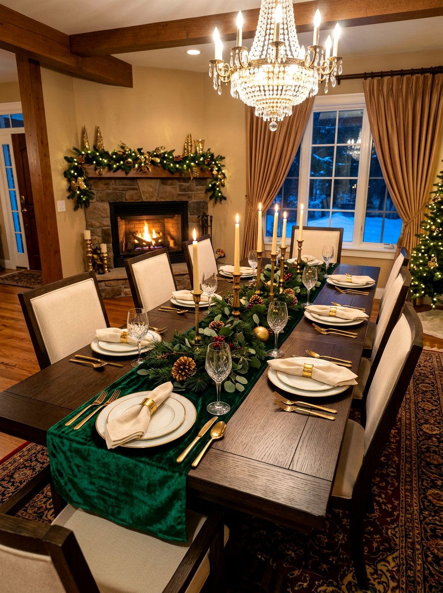 Velvet Runner Table - 30 collected tablescape ideas aesthetic