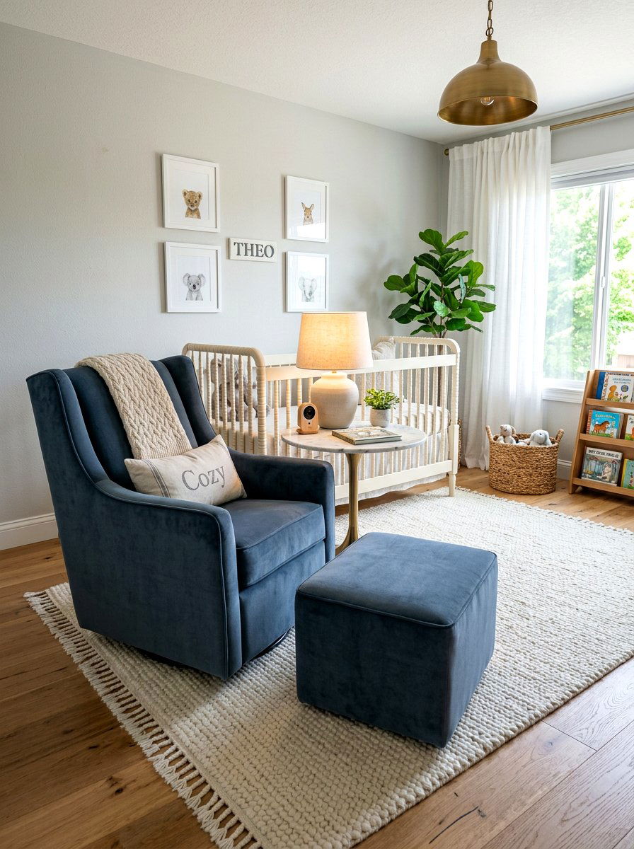 Velvet Seating Sanctuary - 30 quiet luxury nursery ideas