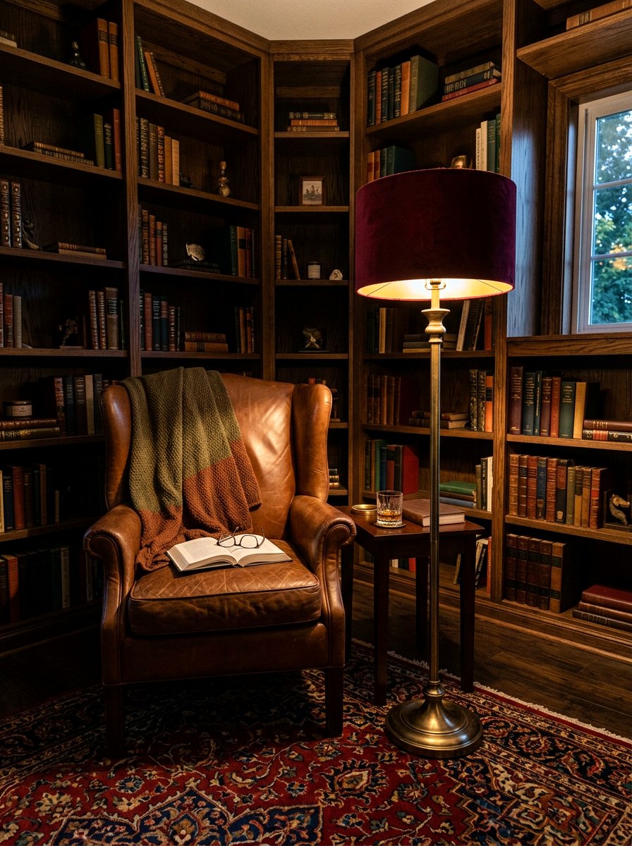 Velvet Shade Floor Lamp - 30 floor lamp corner ideas