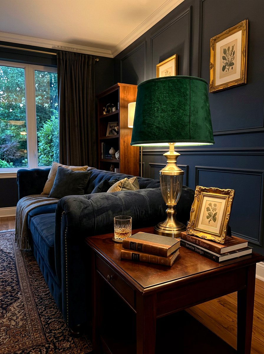 Velvet Shade Table Lamp Living Room - 30 lamp glow living room ideas
