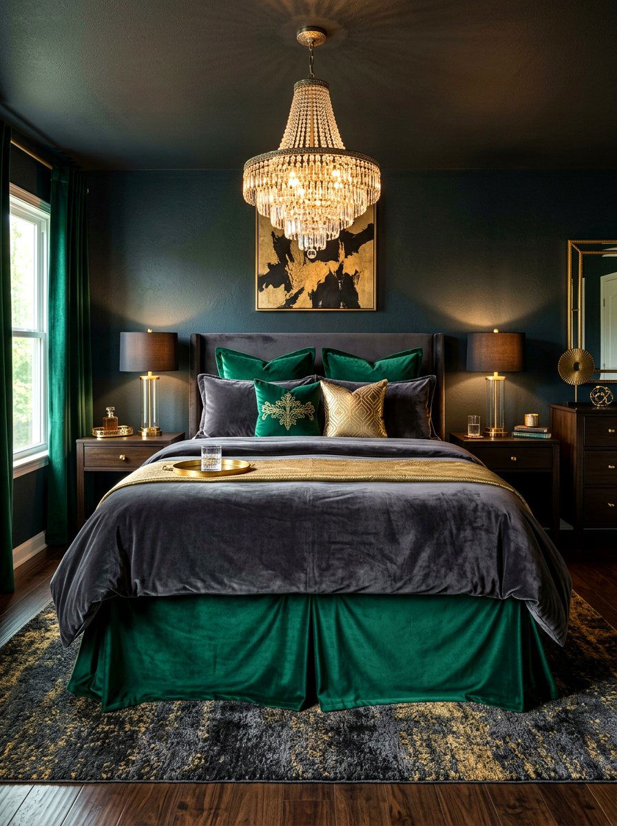 Velvet Skirted Bed - 30 skirted bed ideas