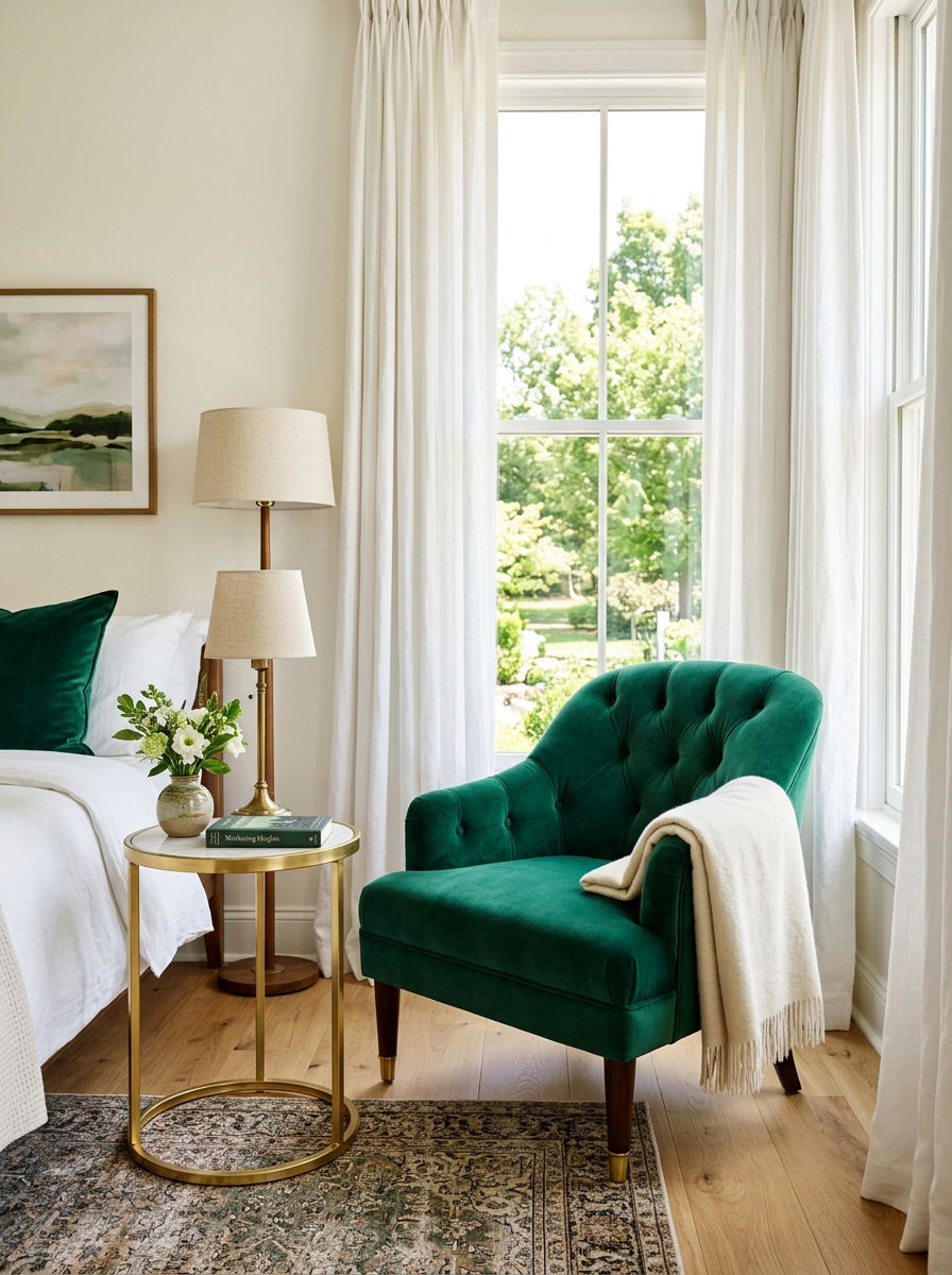 Velvet Slipper Chair Bedroom - 30 heirloom bedroom decor ideas