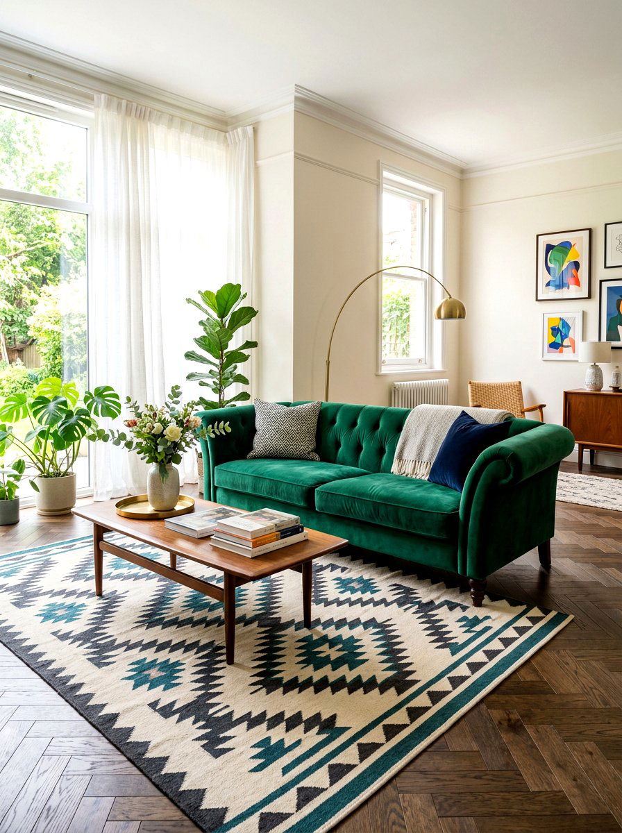 Velvet Sofa Living Room - 30 secondhand decor ideas