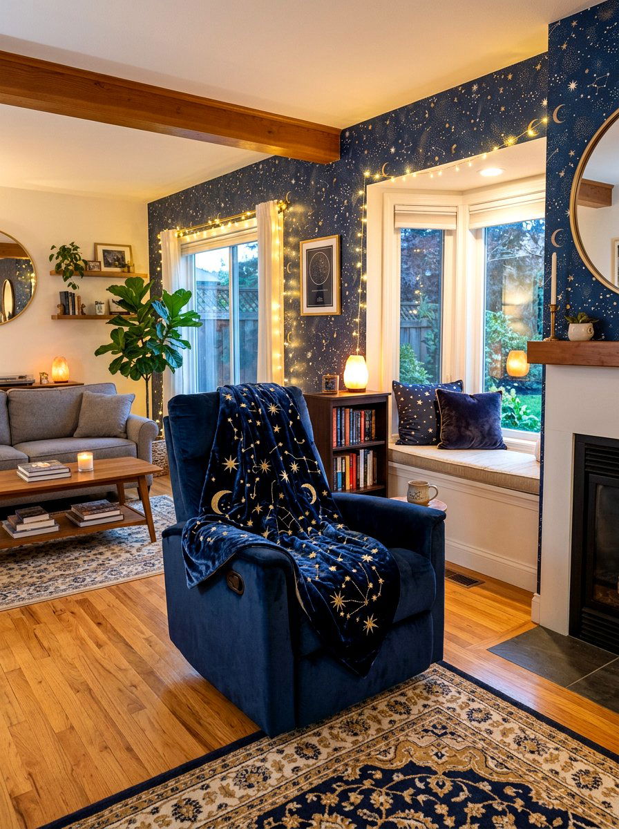 Velvet Star Throw - 30 extra celestial living room ideas