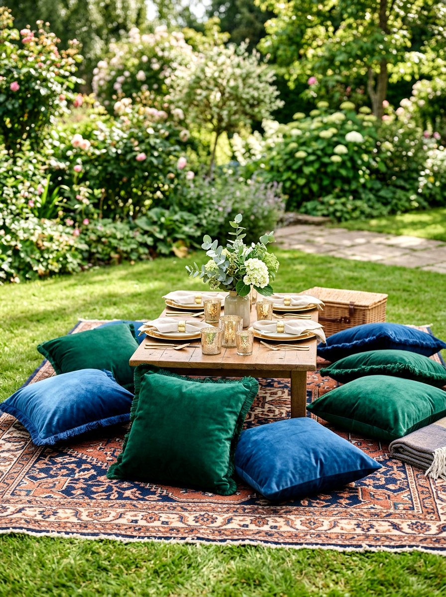 Velvet Throw Pillow - 30 picnic party decor ideas