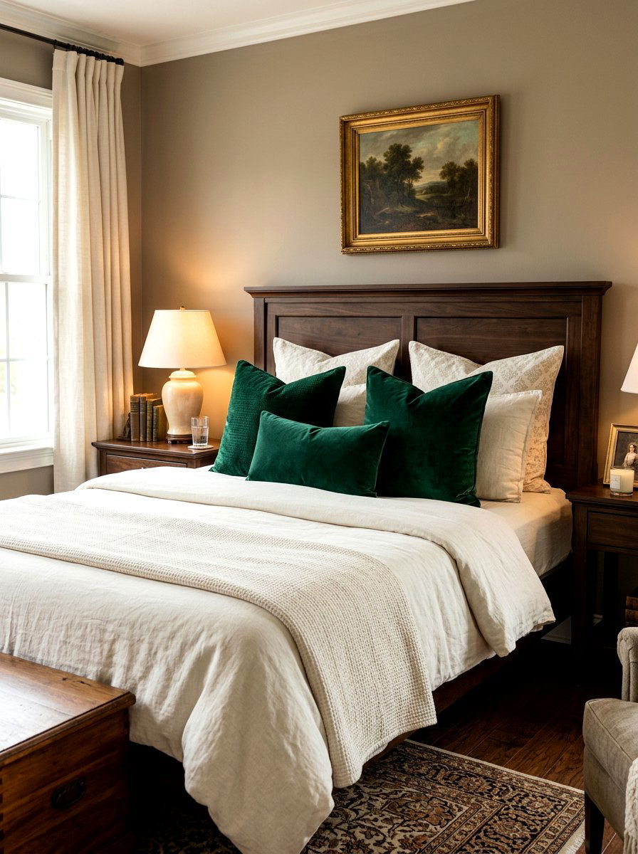 Velvet Throw Pillows - 30 grandmother bedroom ideas