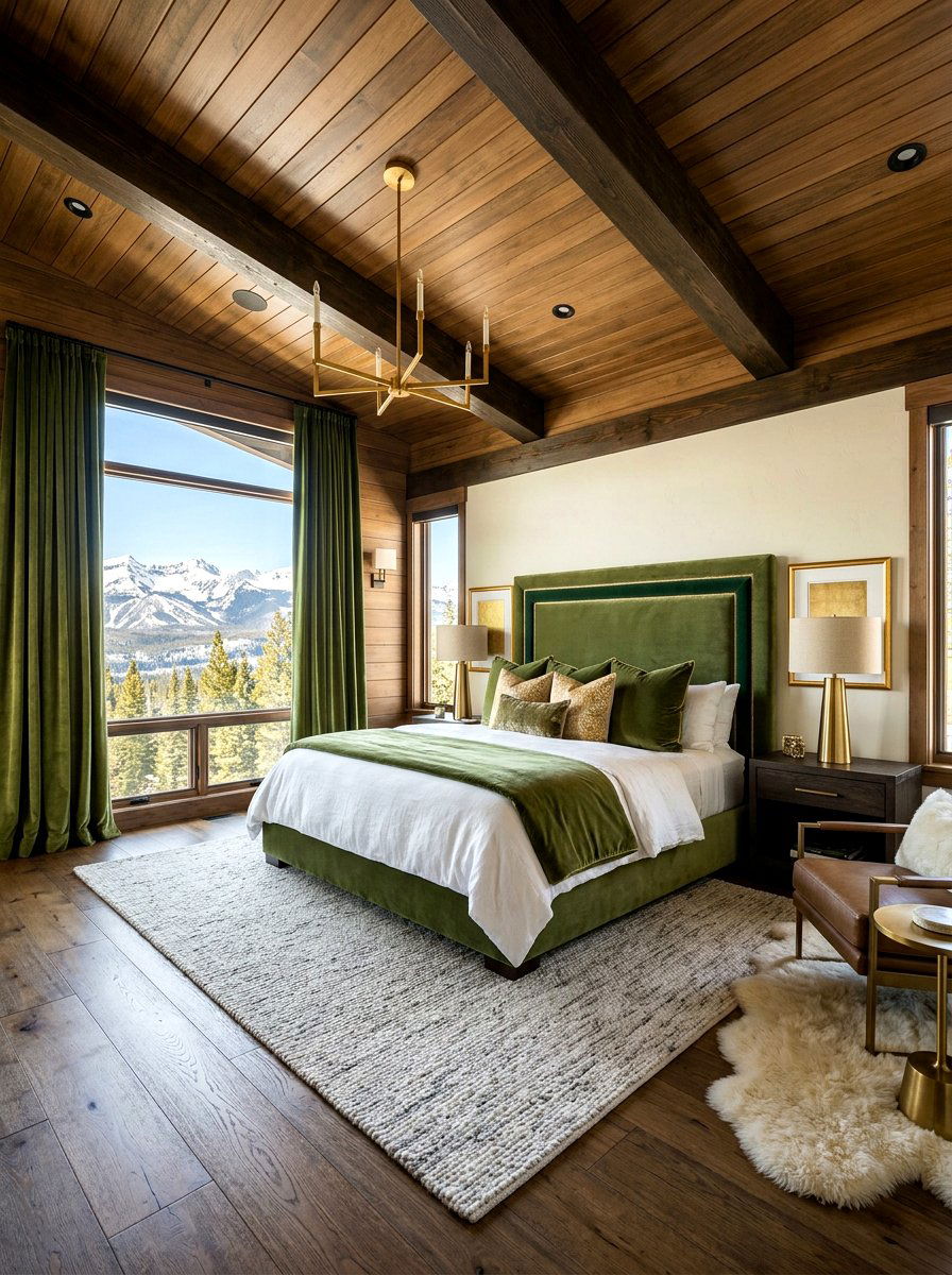 Velvet Trim Mountain Bedroom - 30 mountain modern bedroom ideas