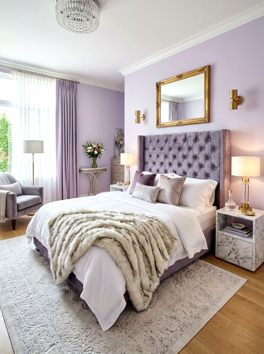 Velvet Tufted Headboard - 30 princess bedroom ideas