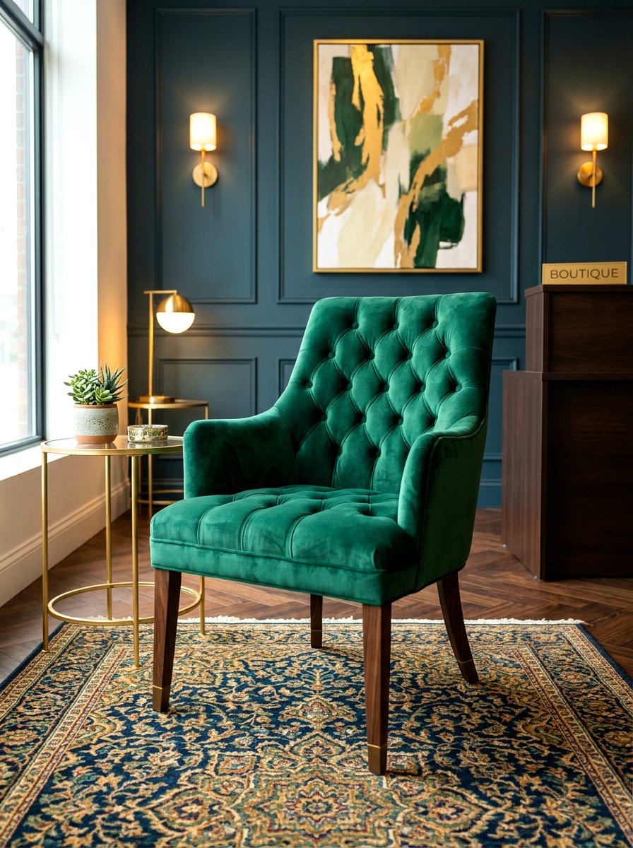 Velvet Tufted Office Chair - 30 office guest chair ideas