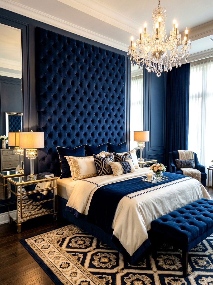 Velvet Tufted Panel - 30 headboard wall ideas