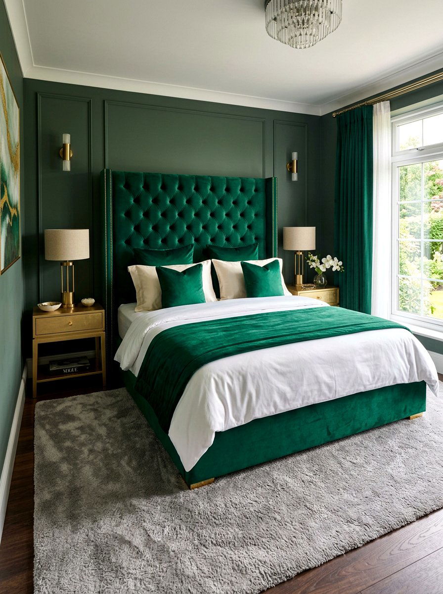 Velvet Upholstered Bedroom - 30 modern bedroom ideas