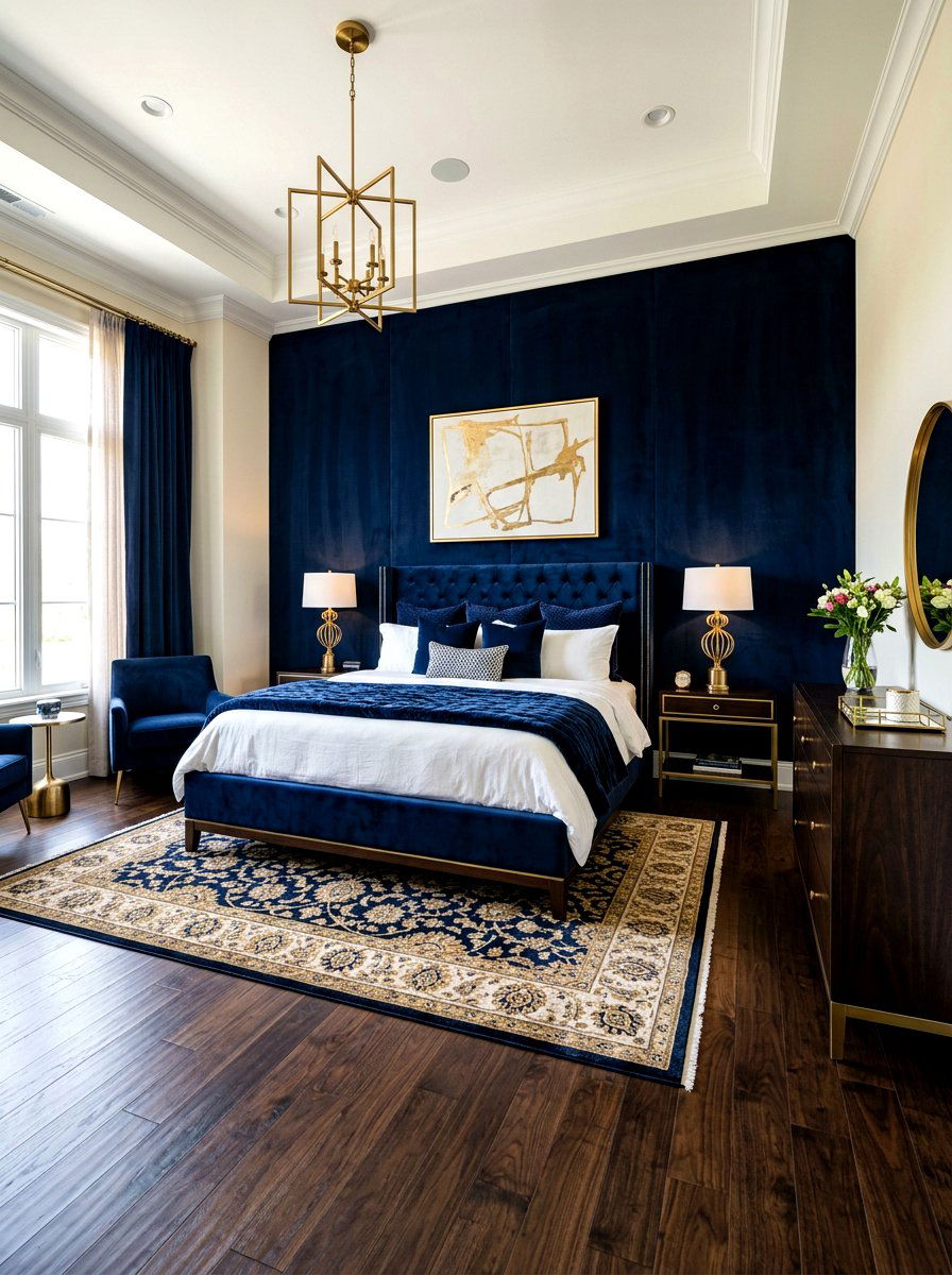 Velvet Upholstered Bedroom - 30 couture bedroom ideas