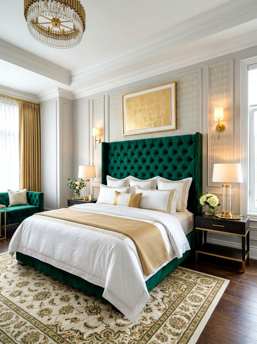 Velvet Upholstered Headboard - 30 phone free bedroom ideas