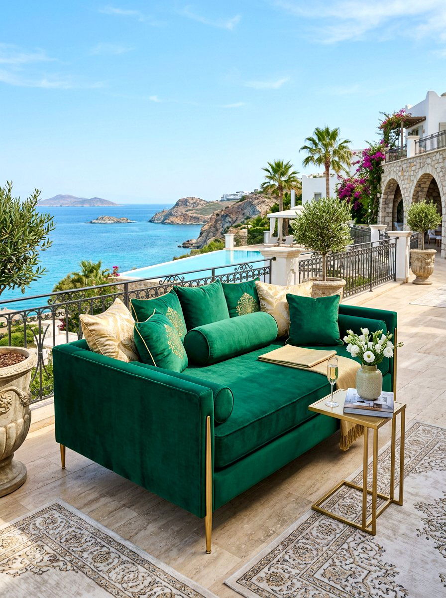 Velvet Upholstered Pool Daybed - 30 poolside daybed cabana ideas