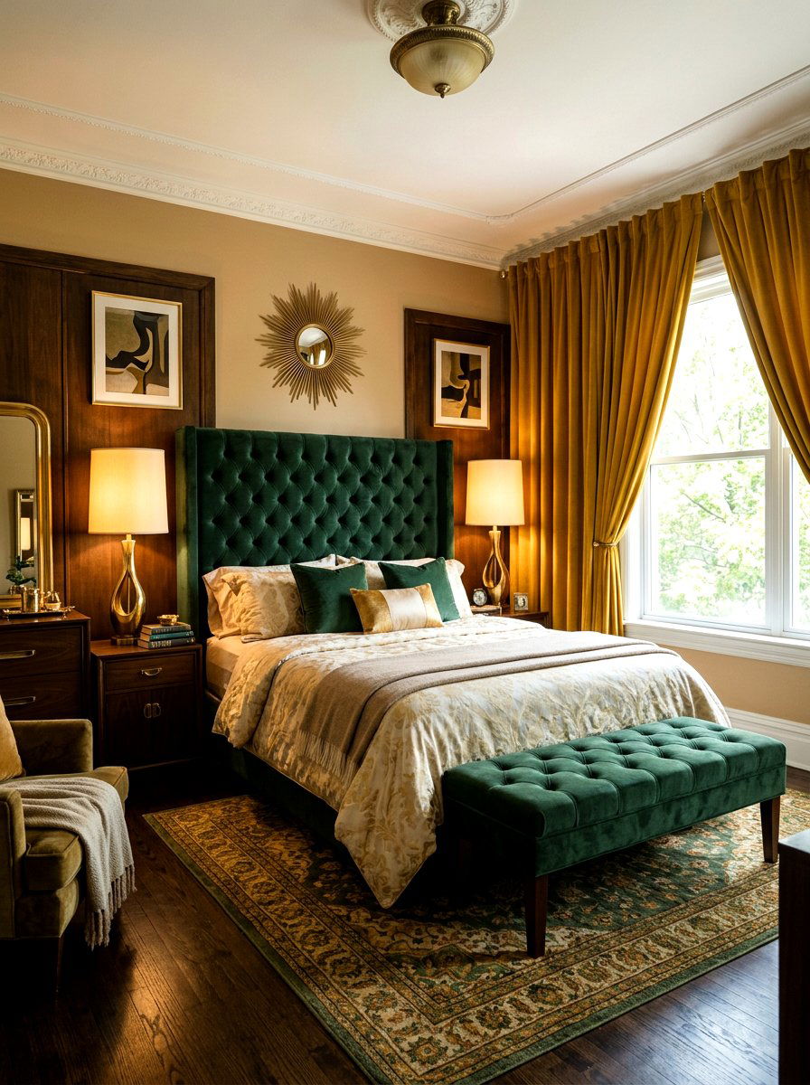Velvet Upholstery Bedroom - 30 seventies bedroom ideas