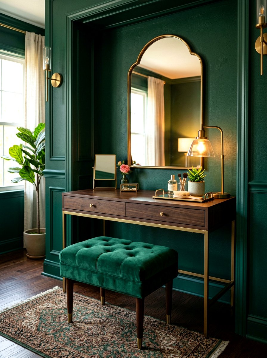 Velvet Vanity Nook - 30 vanity nook ideas