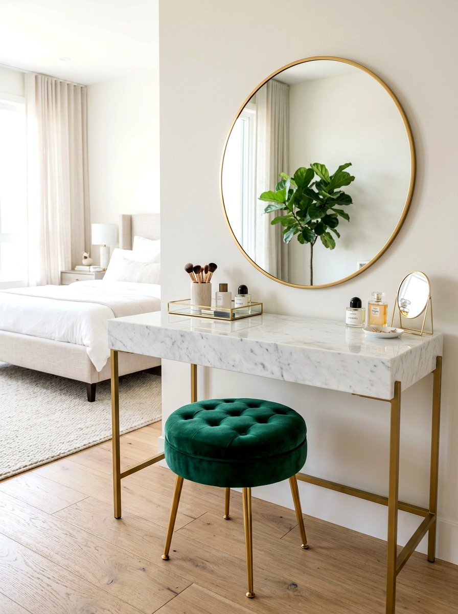 Velvet Vanity Stool - 30 accent stool ideas