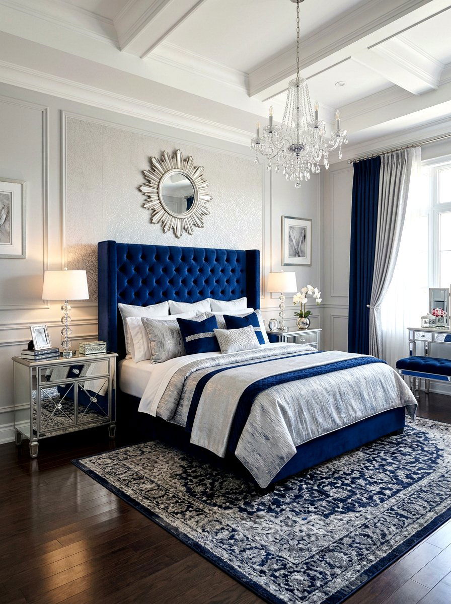 Velvet Winged Headboard - 30 oversized headboard ideas