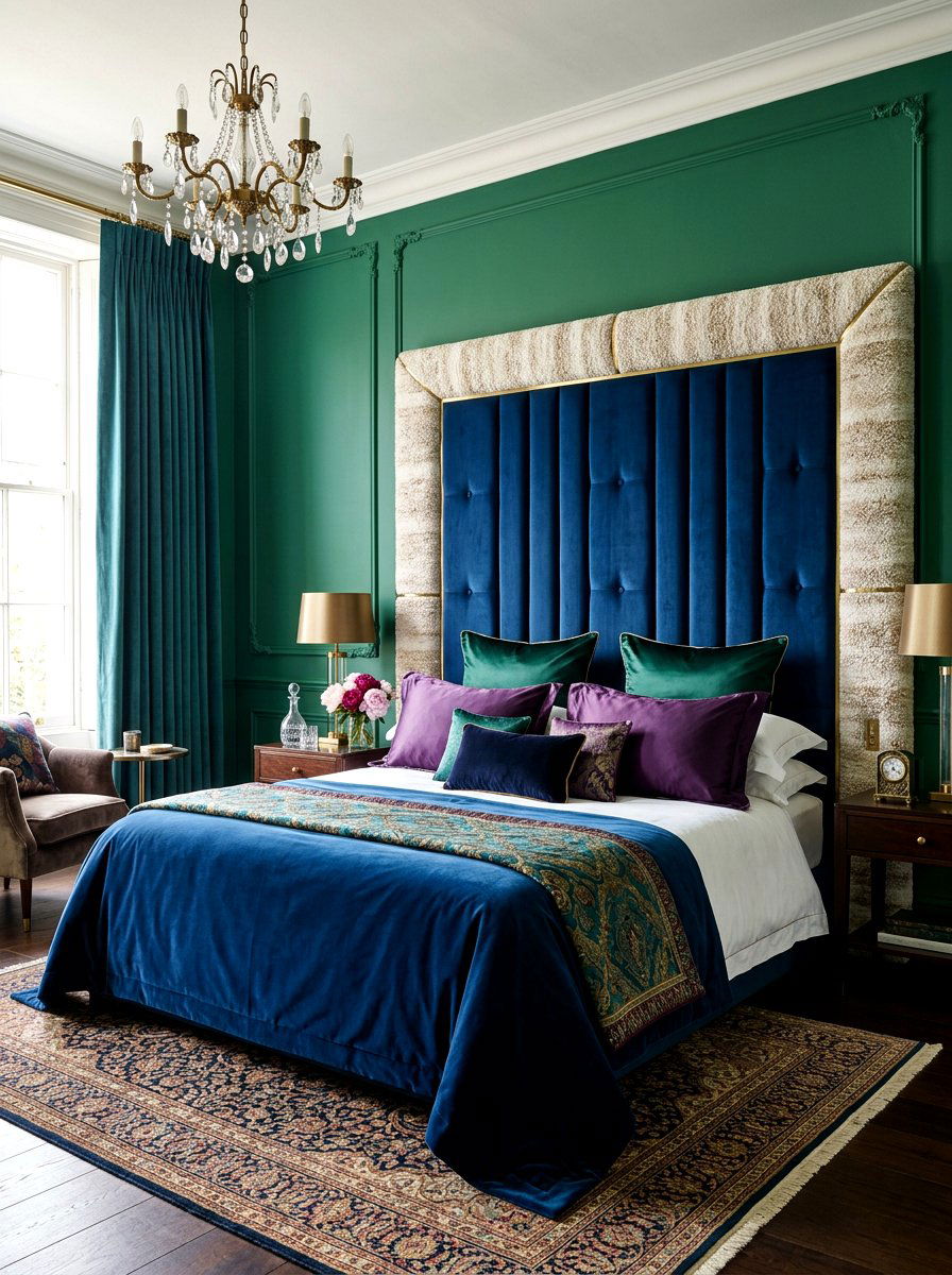 Velvet and boucle headboard mix - 30 boucle headboard ideas
