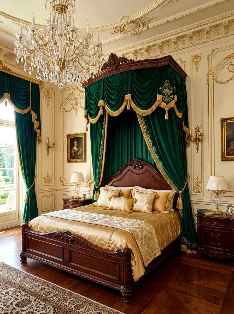 Velvet curtain canopy bed - 30 draped canopy bed ideas