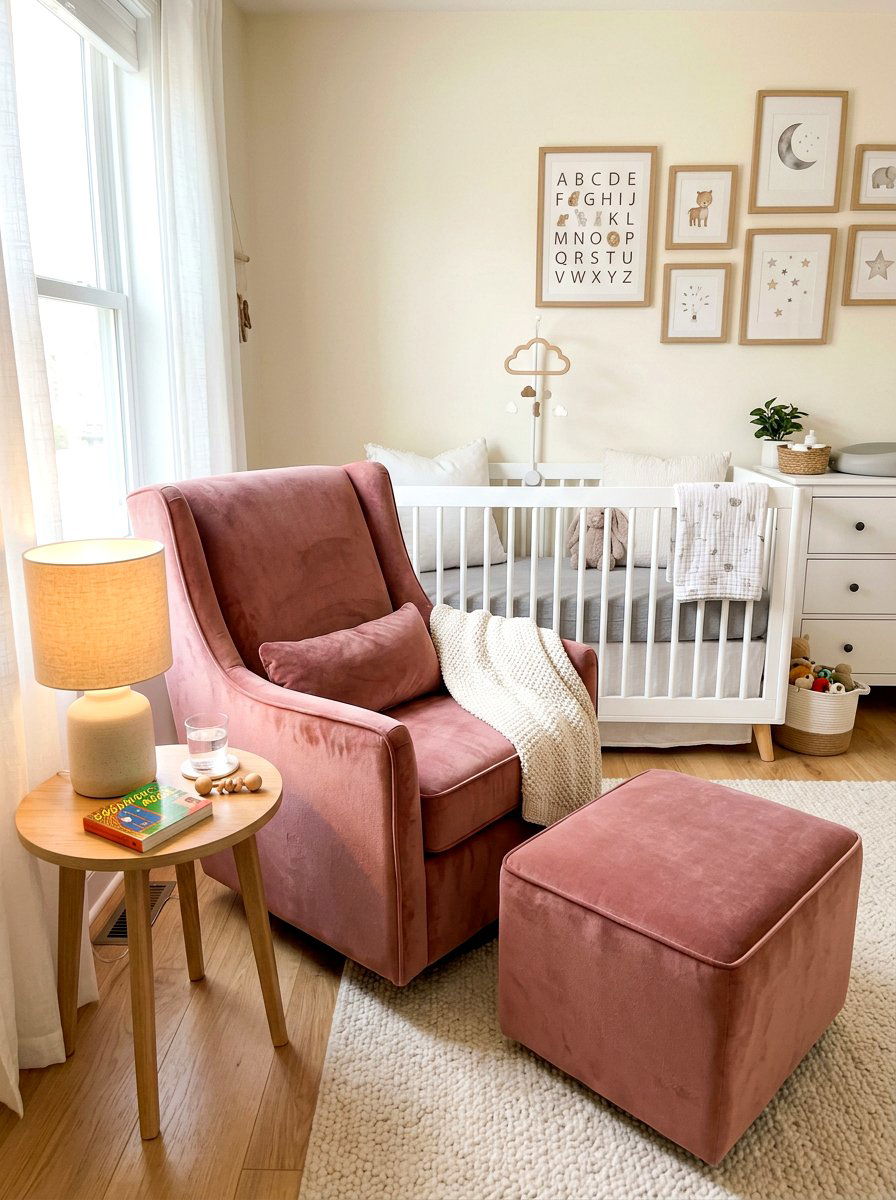 Velvet glider nursery - 30 boho nursery ideas