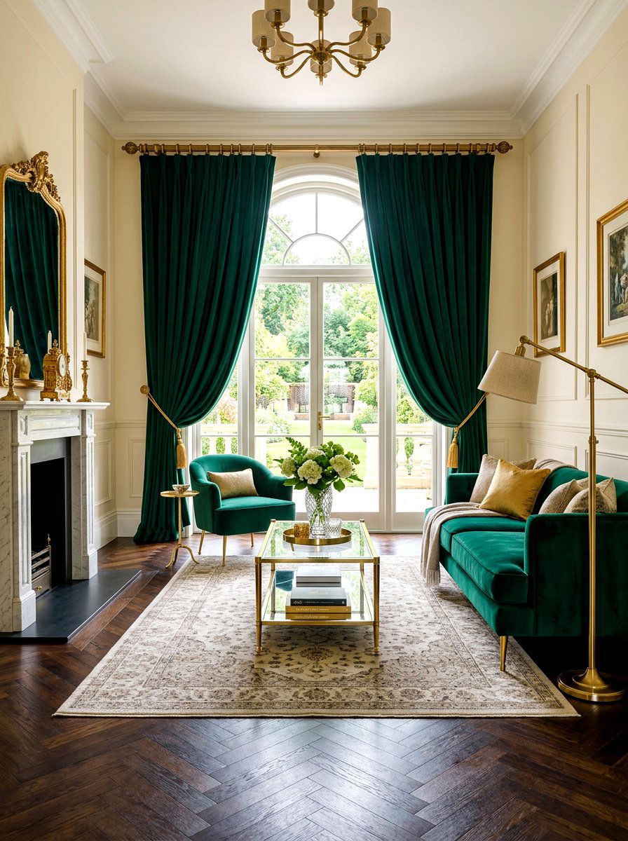 Velvet living room curtains - 30 living room curtain ideas