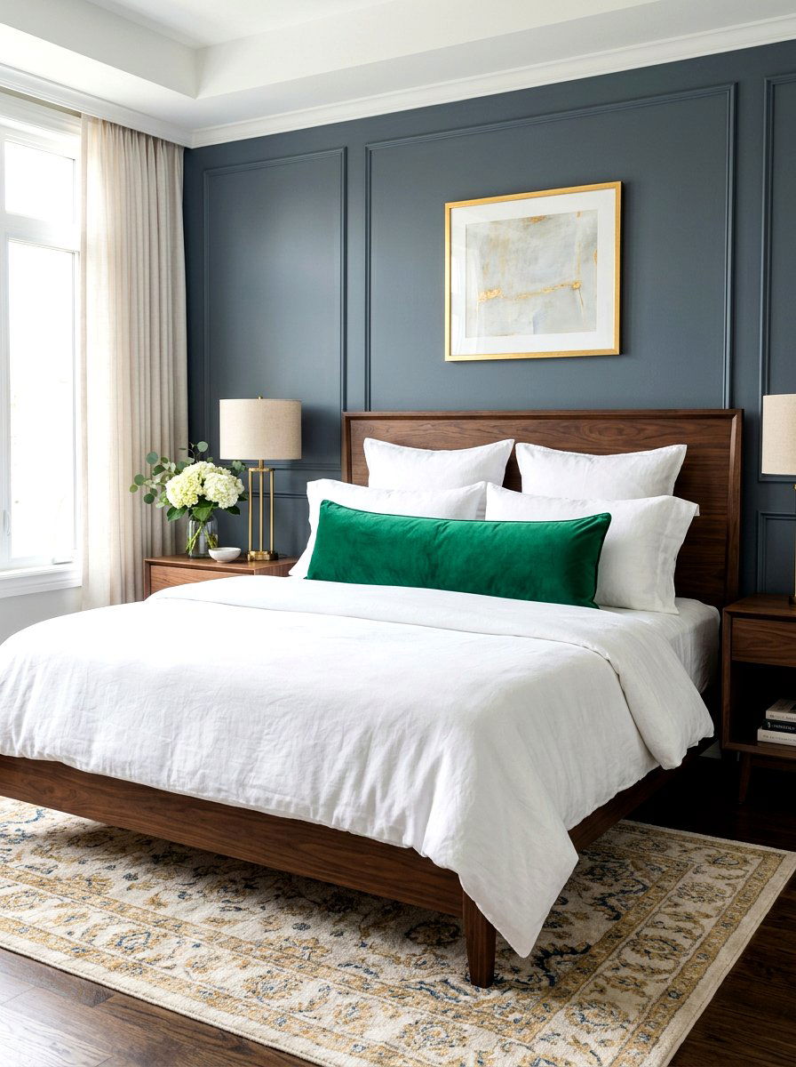 Velvet lumbar pillow - 30 luxury bedscape ideas